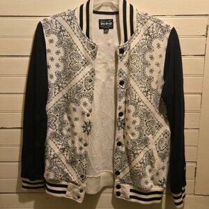 Dogg Supply Varsity Jacket Mens S Bandana Paisley Black White Snoop Dogg Logo